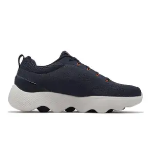 【SKECHERS】休閒鞋 Go Walk Massage Fit 男鞋 深藍 橘 緩震 回彈 健走鞋(216404NVOR)