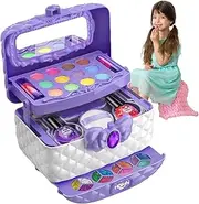 Makeup Set for Girls,Princess Cosmetic Case Toddler Makeup Set | Full Make-up Set Toddler Makeup Case Set, Princess Cosmetics Toys for Christmas Birthday Halloween
