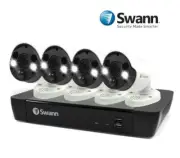 Swann NVR-8580 4K 8Ch 2TB HDD 4 x NHD-865MSFB 5MP Spotlight Camera