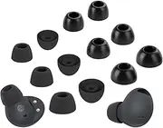 [A-Focus] [6 Pairs] Galaxy Buds 2 Pro 【 Memory Foam & Silicone 】 Ear Tips, Soft Replacement Comfortable Earbuds Eartips Gel Compatible with Samsung Galaxy Buds Pro 2 SM-R510 214723 Black