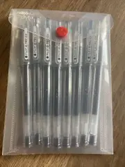 Pilot G-TEC-C4 0.4mm Black Ultra Fine Roller Ball Gel Pen,BL-GC4-B(8 PENS+POCKET