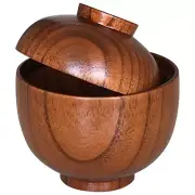 Wooden Bowl with Lid Ramen Soup Dish Japanese Bowls Lids Salad