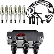 Replacement Car Ignition Coil & 6pcs Spark Plug & 6pcs Wire for Mazda Explorer Spark V6 FD480