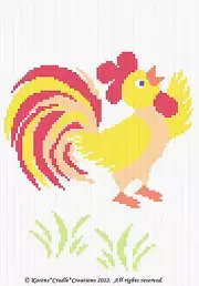 Crochet Pattern/Patterns ~ ROOSTER Graph Afghan Pattern Chart