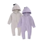 Infant Boys Girls Long Sleeved Dinosaur Hooded Crawl Suit Newborn For 0 To 24