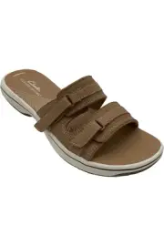 Clarks Cloudsteppers Sport Slide Sandals Breeze Piper Warm Beige