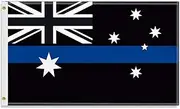 Large 3×5 FT Australia Blue Line Flag, Big Thin Blue Line Black Australian100D National Outdoor Banner,DecorGarden With Brass Gromment