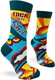 [Fabdaz] Novelty Crew Socks for Women with Funny Naughty Saying - F-ck This Shit, Multicolor, One Size