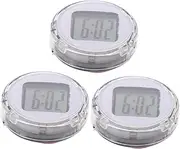 ULTECHNOVO 3pcs Electronic Clock Auto Accessories for Cars Digital Watch Mini Clock Motorhome Automotive Kit Throttle Mini Motorcycle Small Stuck Digital Clock Car Clock Flip White
