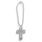 Silver-tone Polished Hope Cross Fish Auto Dangle