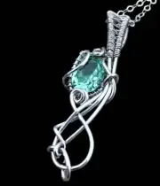 ArcAlchemistOne Sterling Silver RARE Dainty Sea Green Spinel Elven Elvish