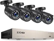 ZOSI 8CH 3K Lite Home Security Camera System,AI Human Vehicle Detection,Night Vision,4pcs 1080P Indoor Outdoor Surveillance Cameras,H.265+ 8Channel CCTV DVR Recorder for 24/7 Recording,No hard drive