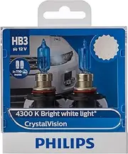 Philips CrystalVision HB3 Halogen Globe 12V 65W 4300K Twin Pack