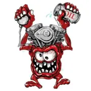 LETHAL THREAT "V-TWIN ENGINE HEAD MONSTER" MINI STICKER - DECAL