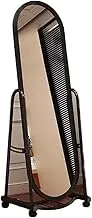 Full Length Mirror with Wheels,Arched Mirror Freestanding,for Bedroom Entry Dressing Room Bedroom Corridors(Black,155cm)