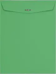 LUXPaper 9 x 12 Open End Envelopes | Clasp | Holiday Green | 80lb. Text | 50 Qty