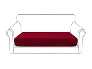 Water Repellent Sofa Seat Cushion Cover Furniture Couch Seat Slipcover Elastic Protectors -WineRed
