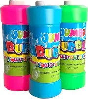 [3PK] Bulk Jumbo Bubble Solution Bottles, 900ml, Non-Toxic Ingredients, Clear and Non Staining Formula, Unscented Mixture, Enjoyable and Aesthetically Delightful, Provides Endless Fun