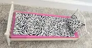 Bedding Set (Sheet and Pillow) for 12 In Doll's Bed - Black and White Pattern