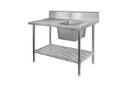 Single Right Sink Bench with Pot Undershelf SSB6-1500R/A