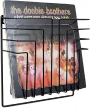 Wall Mounted Black Metal Wire Vinyl Records Storage Basket, Record Holder Rack