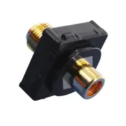 Orange RCA to F-Type Plug suits Black Clipsal Wall Plate Wallplate DIY