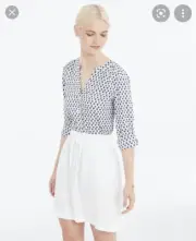 Ann Taylor White Beach Linen Blend Elastic Waist Drawstring Skirt $79.00 (D613)