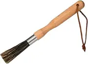 FUNOMOCYA Natural Pig Bristle Cleaning Brush for Coffee Powder BBQ Baking Sturdy Beech Handle with Joint Espresso Maker Tool