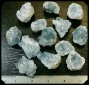 1 Madagascar Celestite Crystal Cluster Druze Sky Blue Geode Mineral 1/2-1" Druzy