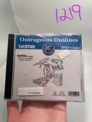 Brother Embroidery Software Outrageous Outlines 20 Designs 3.5” Diskette SA603