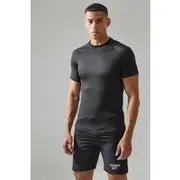 Mens Black Man Active Lightweight Essentials Gym Muscle Fit Raglan T-shirt