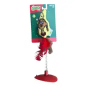 The Grinch 9" Suction Cup Swatter Cat Toy Feather Coil Spring Teaser Play NWT