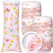 50Pcs Kids Vomit Bags Disposable Cartoon Emesis Bags Leak Proof Self Sealing Barf Bags Portable Throw Up Bags for Motion Car Air Sea Sickness Nausea Travel