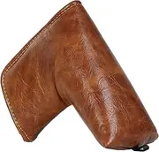 [CRAFTSMAN GOLF] Premium Leather Brown Blade Mallet Putter Cover Driver Fairway Wood Headcover Cover Magnetic Closure