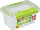 Decor Fresh Seal Clips Oblong Food Storage Container, Clear/Teal, 350 Ml Capacit