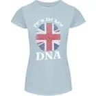 Britain Its in My DNA Funny Union Jack Flag Womens Petite Cut T-Shirt