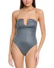 Milly Ragatta Ruched One-Piece Grey