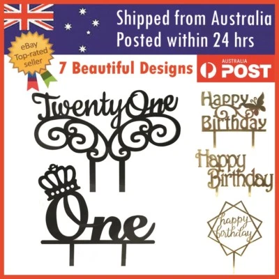 Cake Topper Happy Birthday Twenty One First Birthday Glitter Party Decoration
