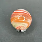 Contemporary Handmade Art Glass Marble 1.02" Multicolor Abstract MIB + UV Green
