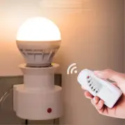 Light Bedroom Bedside Lamp Lamp Holder Wall Socket LED Remote Control Lights
