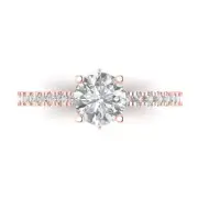 1.34ct Round Cut Accent Engagement Wedding Bridal Designer Ring 14K Rose Gold