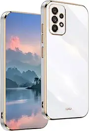 [UPLAI] Case for Samsung Galaxy A23 5G/4G, Ultra Thin Shockproof Mobile Phone Case with Fashionable Electroplating Design, Premium TPU and Soft Silicone Protective Case (White)