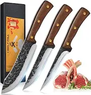Damascus Chef's Knife, Slicing Hammered Forged Damascus Kitchen Knife with Pakkawood Handle for Meat and Vegetable Shredding, 23cm