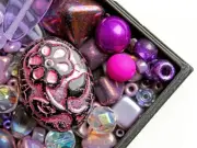 65 g Glass Bead Mix, Plum Wine, Czech Glass