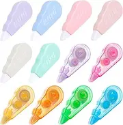 KUAOOAUK 12 Pack White Correction Tape, 157.5 Feet x 1/5 in (5mm x 4m), Instant Corrections, PET Material, Office & School Supplies