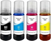 T544 544 Dye Ink, 70ml Printer Refill Ink Kit - Compatible with Epson L3150 L3110 L3100 L3210 L3250 L1110 5190(4pcs)