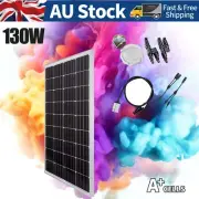 130W Solar Panel Kit Mono Home Generator Caravan Camping Power Battery Charging
