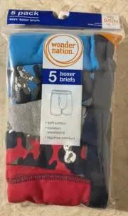 5 Pack Boys’ Wonder Nation Boxer Briefs S Small