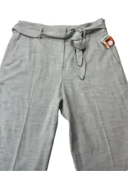 DKNY Dress Belted Tie Pants Women's size 10 Greyish with Blue Tapered NEW