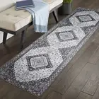 Charcoal Black Corridor Rug Soft Plush Non Slip Entry Way Rug 80x300cm